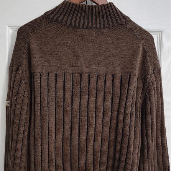 Calvin Klein Brown Knitted Ribbed Full Zip Men's Sweater Size XXL - Picture 7 of 12